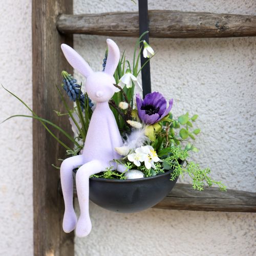 Artikel Hasen Kantenhocker Deko Osterhasen Lila Flieder 28cm – 2. Wahl – Samtig 3er Set