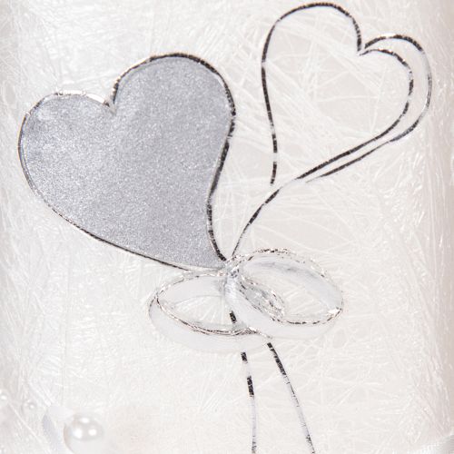 Artikel Hochzeitskerze Kerze Silberhochzeit Kerze Weiß 210/85mm