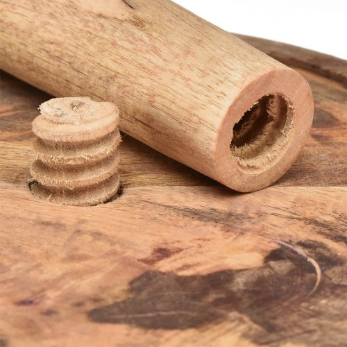 Artikel Etagere Holz 2-stöckig Mangoholz  Ø35cm/Ø24cm H51,5cm