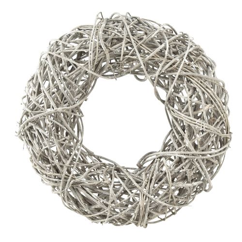 Floristik21 Dekokranz Rattan Natur Weiß Ø30cm H9,5cm vielseitig einsetzbar