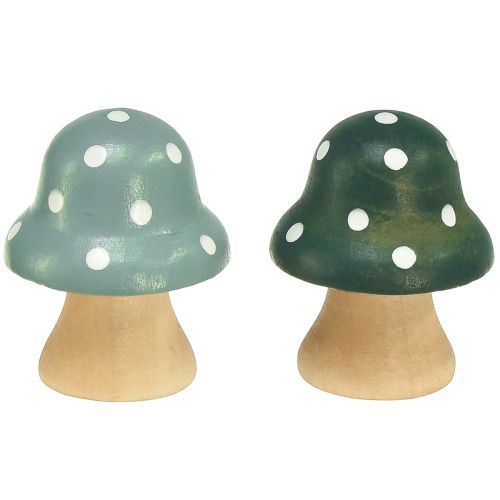 Artikel Holzpilze Deko Pilze Holz Mini Fliegenpilze Mint Grün 4cm 12 St