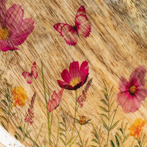 Artikel Holzteller Blumen Schmetterling Pink Ø15cm 3St Dekoration