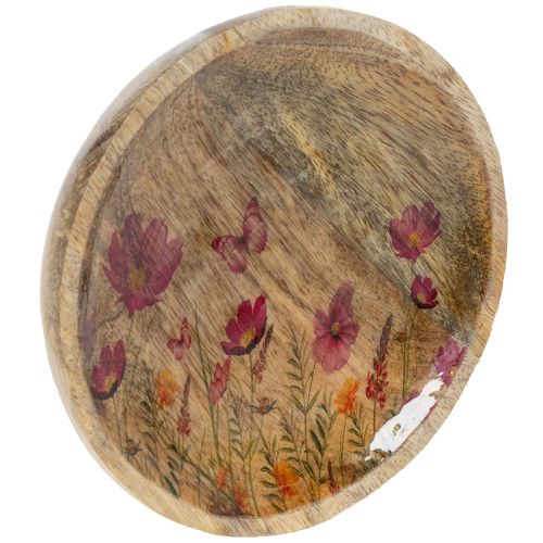 Artikel Holzteller Blumen Schmetterling Pink Ø15cm 3St Dekoration