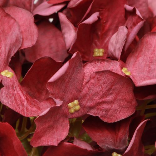 Artikel Hortensie Künstlich Burgund Große Blüte Ø15cm L58cm 2St