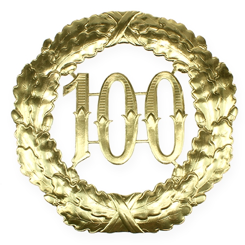 Floristik21 Jubiläumszahl 100 in Gold Ø40cm