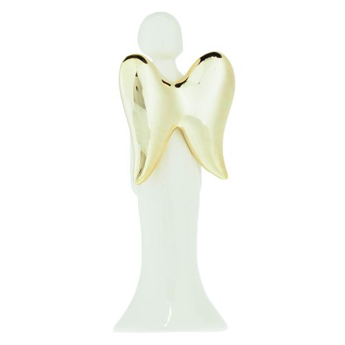 Artikel Engelfiguren Keramik Engel Weiß Gold 6cmx5cmx15cm 2St