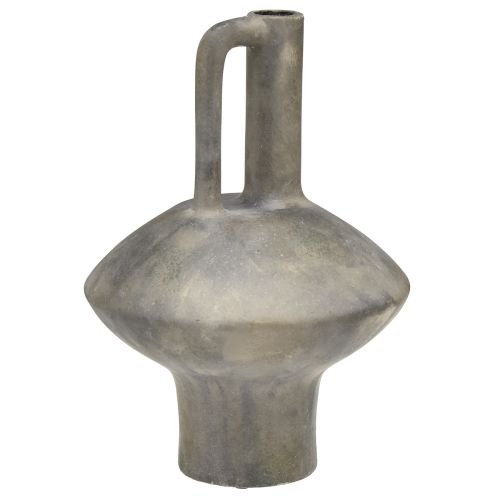 Floristik21 Keramikvase Krug Antik Optik Keramik Grau Rost H27cm