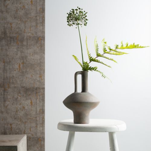 Floristik21 Keramikvase Krug Antik Optik Keramik Grau Rost H27cm