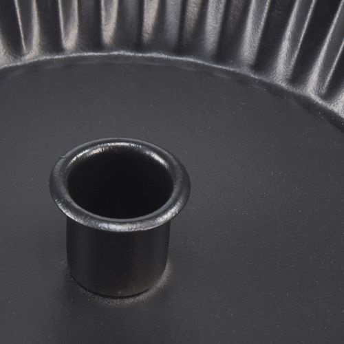 Artikel Origineller Kerzenhalter aus Metall in Kuchenform – Schwarz, Ø 18 cm – Stilvolle Tischdeko – 4St