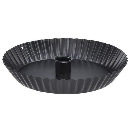 Artikel Origineller Kerzenhalter aus Metall in Kuchenform – Schwarz, Ø 18 cm – Stilvolle Tischdeko – 4St