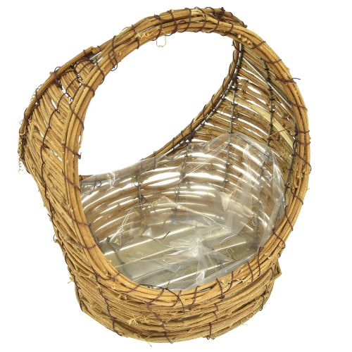 Artikel Korb zum Bepflanzen mit Henkel Rebe L18/22cm 2er-Set