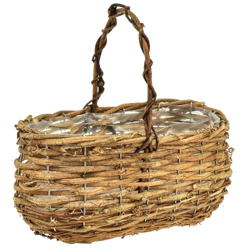 Artikel Korb zum Bepflanzen mit Henkel Rebe Natur 25x14,5x24,5cm