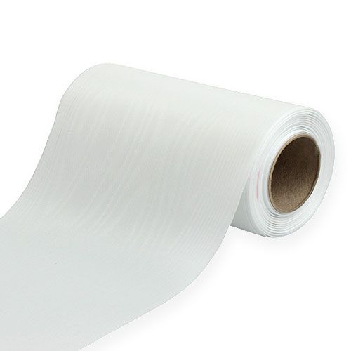 Floristik21 Kranzband Weiß 200mm 25m