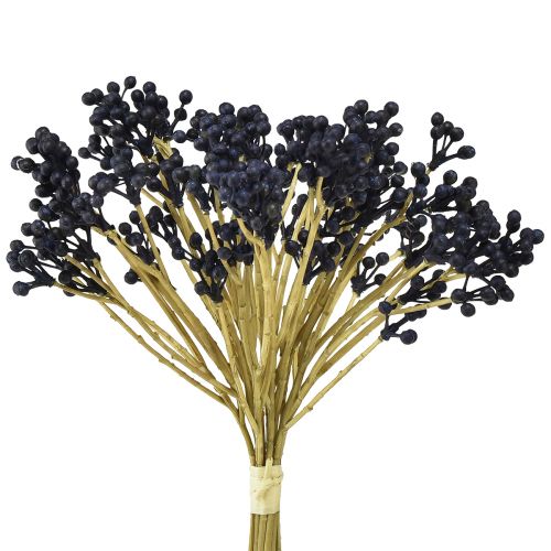 Floristik21 Künstliche Blaubeeren Zweige 28cm - Dekorative Kunstbeeren für stilvolle Arrangements, 12er Set