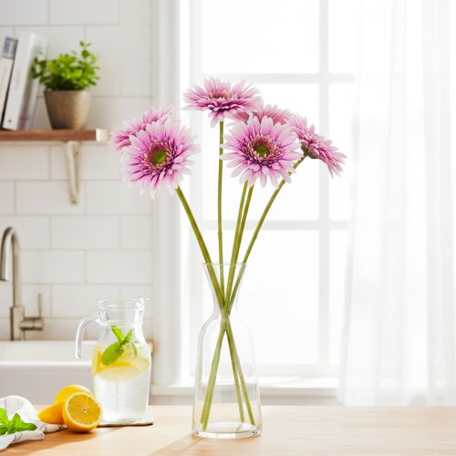 Künstliche Blumen Gerbera Garten Kunstblumen Lila 47cm 6St | Floristik21.de
