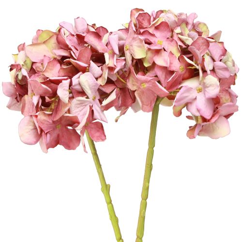 Artikel Künstliche Hortensie Groß Rosa Mauve Ø15cm L58cm Deko Blumenstrauß 2er-Set