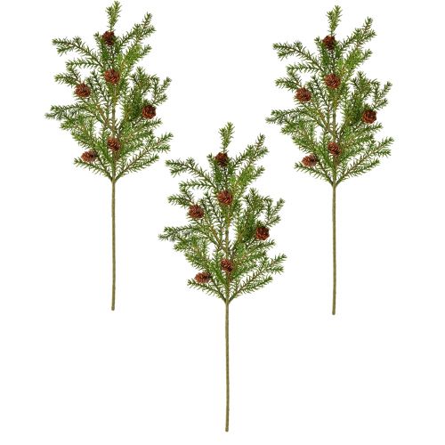 Artikel Kiefernzweige Künstlich mit Zapfen 48cm Grün – Täuschend Echte Nadelzweige 3er Set