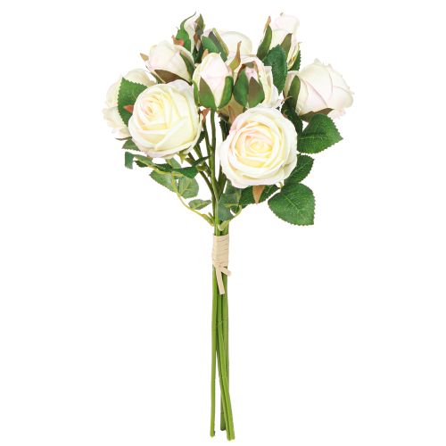Artikel Künstliche Rosen Bund Creme 36cm, Hochwertige Kunstblumen für Deko