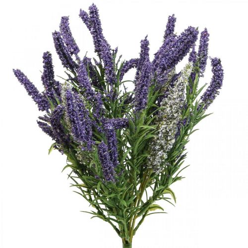 Künstlicher Lavendel Deko Kunstpflanze Lila Weiß Strauch 46cm