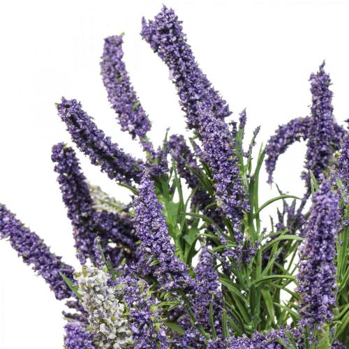 Künstlicher Lavendel Deko Kunstpflanze Lila Weiß Strauch 46cm