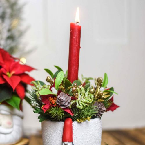 Floristik21 Künstlicher Winterstrauß mit Zapfen, Adventsdeko L30cm Bund von 4St