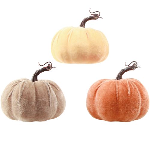 Artikel Kürbis Deko Herbst Gelb Braun Orange Ø13cm H11,5cm 3St