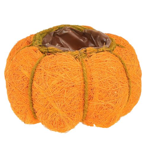 Floristik21 Kürbis Pflanztopf Orange/Gelbgrün aus Sisal Ø15cm H9cm