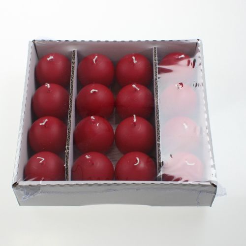 Floristik21 Kugelkerzen 60mm Rot 16 St