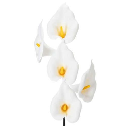 Kunstblume Calla Weiß mit gelbem Stempel 35cm 10 Stück