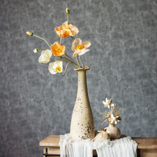 Artikel Kunstblume Mohnblüte Orange 95cm – Dekoration für Hochzeit und Eventgestaltung