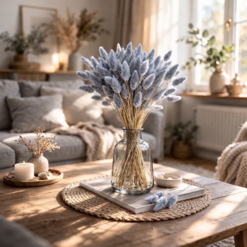 Artikel Getrocknetes Hasenschwanzgras Lagurus Grau 60 cm 75 g für Trockensträuße