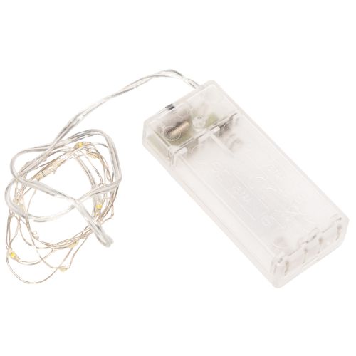 Lichterkette Kunststoff Warmweiß 1m 10 LEDs Batterie Innenbereich