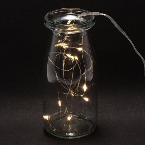 Lichterkette Kunststoff Warmweiß 1m 10 LEDs Batterie Innenbereich | Floristik21.de