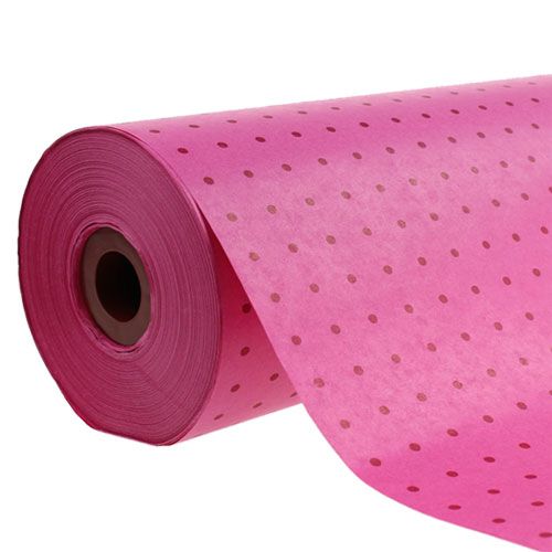 Floristik21 Manschettenpapier 37,5cm 100m Pünktchen Pink