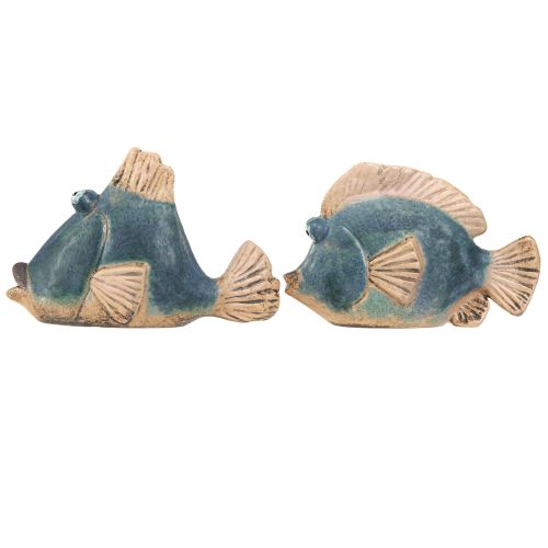 Artikel Maritime Deko-Fische Blau Keramik 19/17cm 2er Set