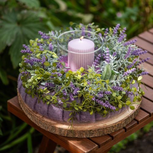 Artikel Mediterraner Lavendelkranz Ø50cm, Künstlicher Blumenkranz mit Lavendel und Rosmarin
