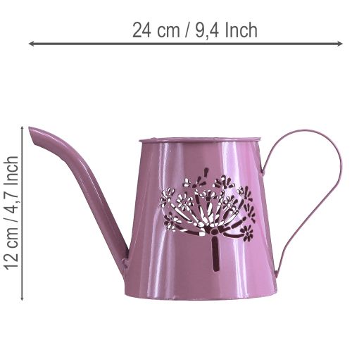 Metall Deko Gießkanne Pink Pusteblume 12cm 2St | Floristik21.de