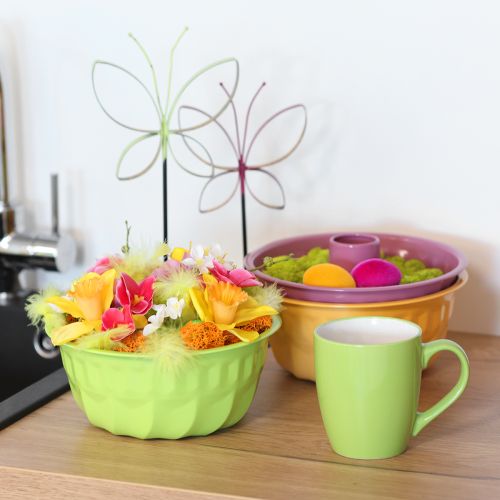 Artikel Metall Deko Gugelhupf Kuchenform Apfelgrün Ø23cm H12cm dekorative Blumenarrangements