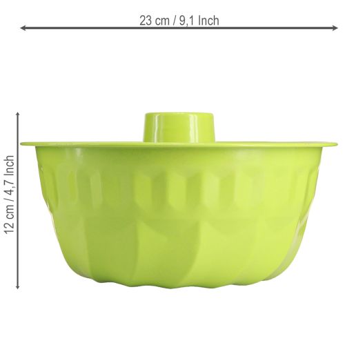 Artikel Metall Deko Gugelhupf Kuchenform Apfelgrün Ø23cm H12cm dekorative Blumenarrangements