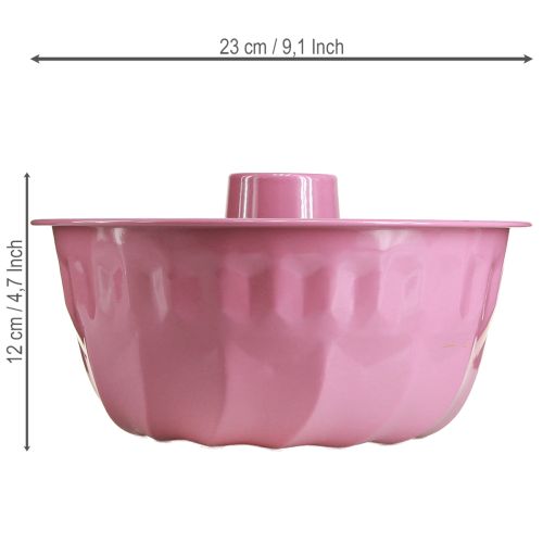 Artikel Metall Deko Schale Backform Gugelhupf Pink Ø23cm H12cm - Moderne Dekoration