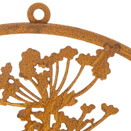Metallring Edelrost Dekoring Wanddeko Dillzweig Ø38cm | Floristik21.de