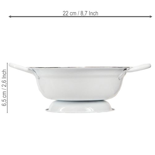 Artikel Metallschüssel Deko Weiß Schwarz Ø16,5cm H6,5cm 4St - Stilvolle Skandinavische Optik