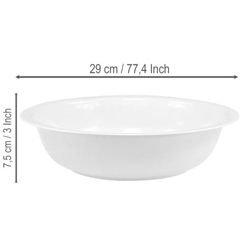 Metallschüssel Schale Weiß Emaille Optik Ø29cm H7,5cm | Floristik21.de