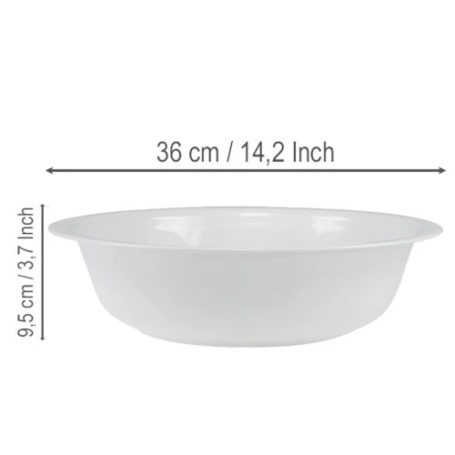 Metallschüssel Weiß Schale Emaille Optik Ø36cm H9,5cm | Floristik21.de