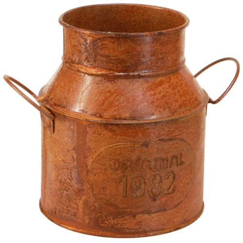 Floristik21 Milchkanne Edelrost Optik Vintage Metall Übertopf Deko Ø13cm H15,5cm