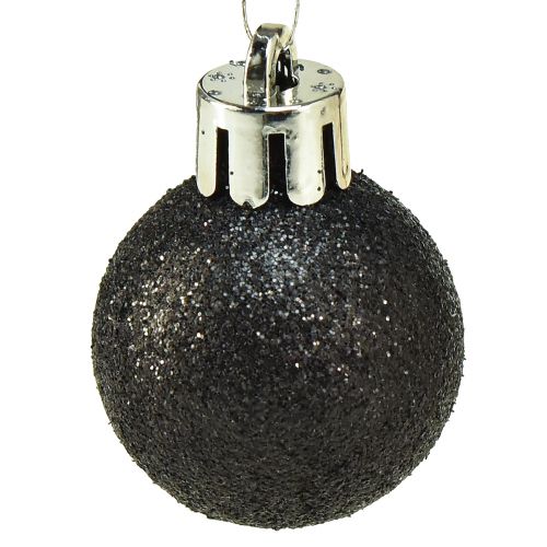 Artikel Mini Baumkugeln Schwarz Bruchfest Kunststoff Ø3cm 14St
