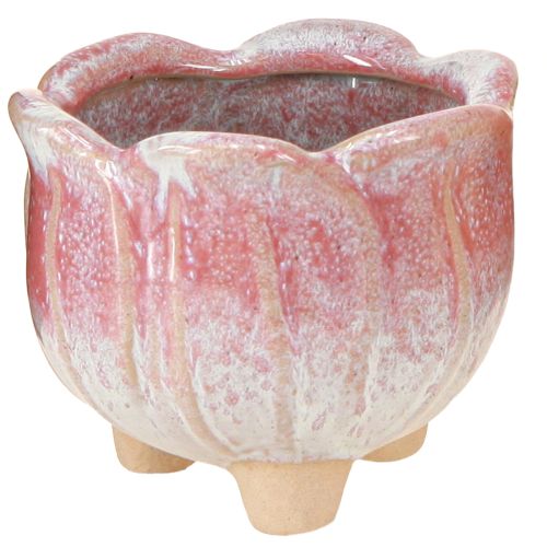 Mini Keramik Übertöpfe Blütendesign Ø8cm H7cm 3er Set