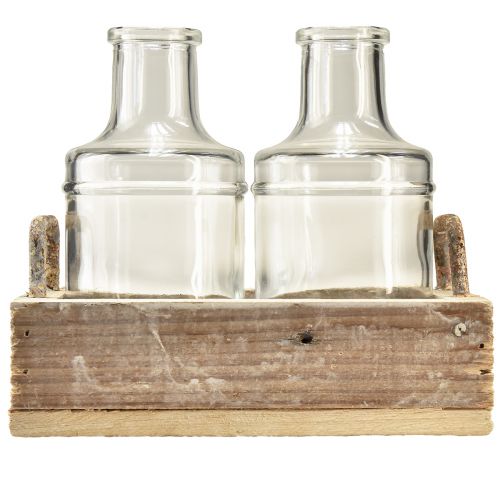 Artikel Mini Vasen Glas Deko Tablett Vintage 16cmx10cmx14cm