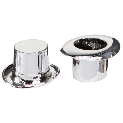 Floristik21 Mini-Zylinder, Streudeko Silvester, Tischdeko für Neujahr Silbern H2,5cm L5cm 9 St