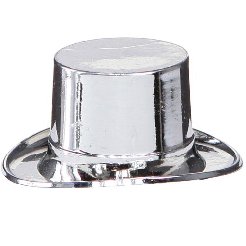 Floristik21 Mini-Zylinder, Streudeko Silvester, Tischdeko für Neujahr Silbern H2,5cm L5cm 9 St